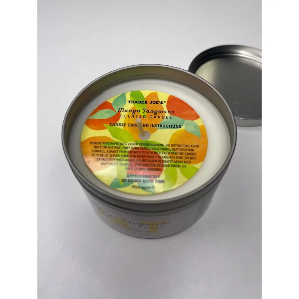 Set of 2! Trader Joe’s Mango Tangerine + Beach Day Scented Candles Soy Wax 5.7oz